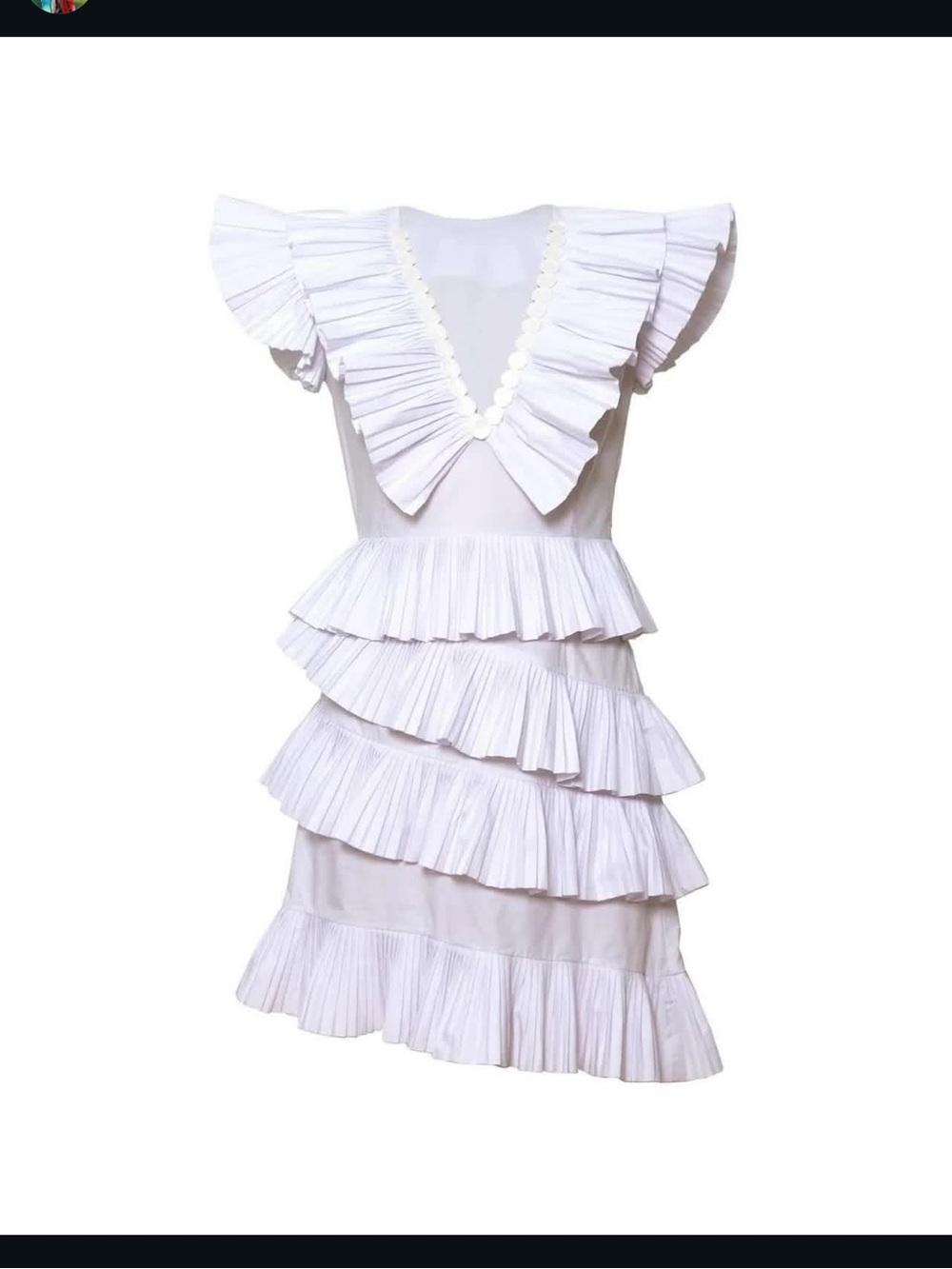 CeliaB White Tiered Ruffle V-Neck Mini Dress